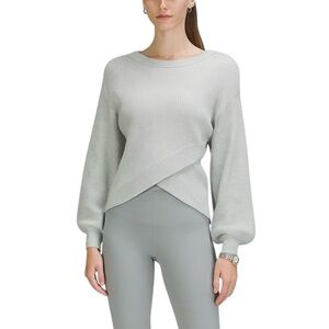 Lululemon Reversible Crossover Sweater Light Gray Cropped Preppy Fall Travel